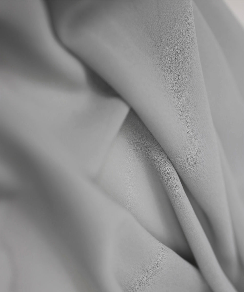 Blue-Silver Chiffon Hijab - Chiffon