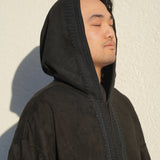 Premium Djellaba aus Velour Schwarz