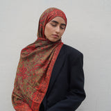 Pashmina Jacquard Scarf - Garnet Red