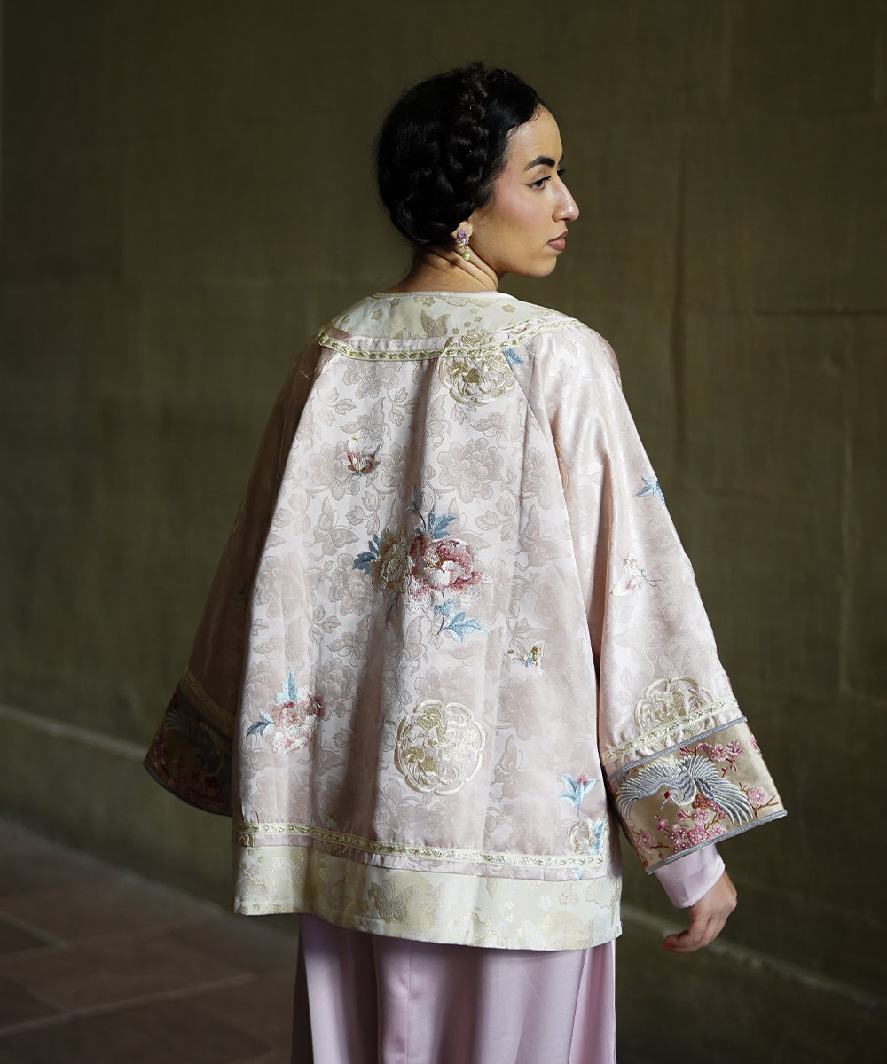 Japanisches Kimono aus Seidenmischung Pink