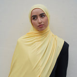 Pastel Yellow Bamboo Jersey Hijab