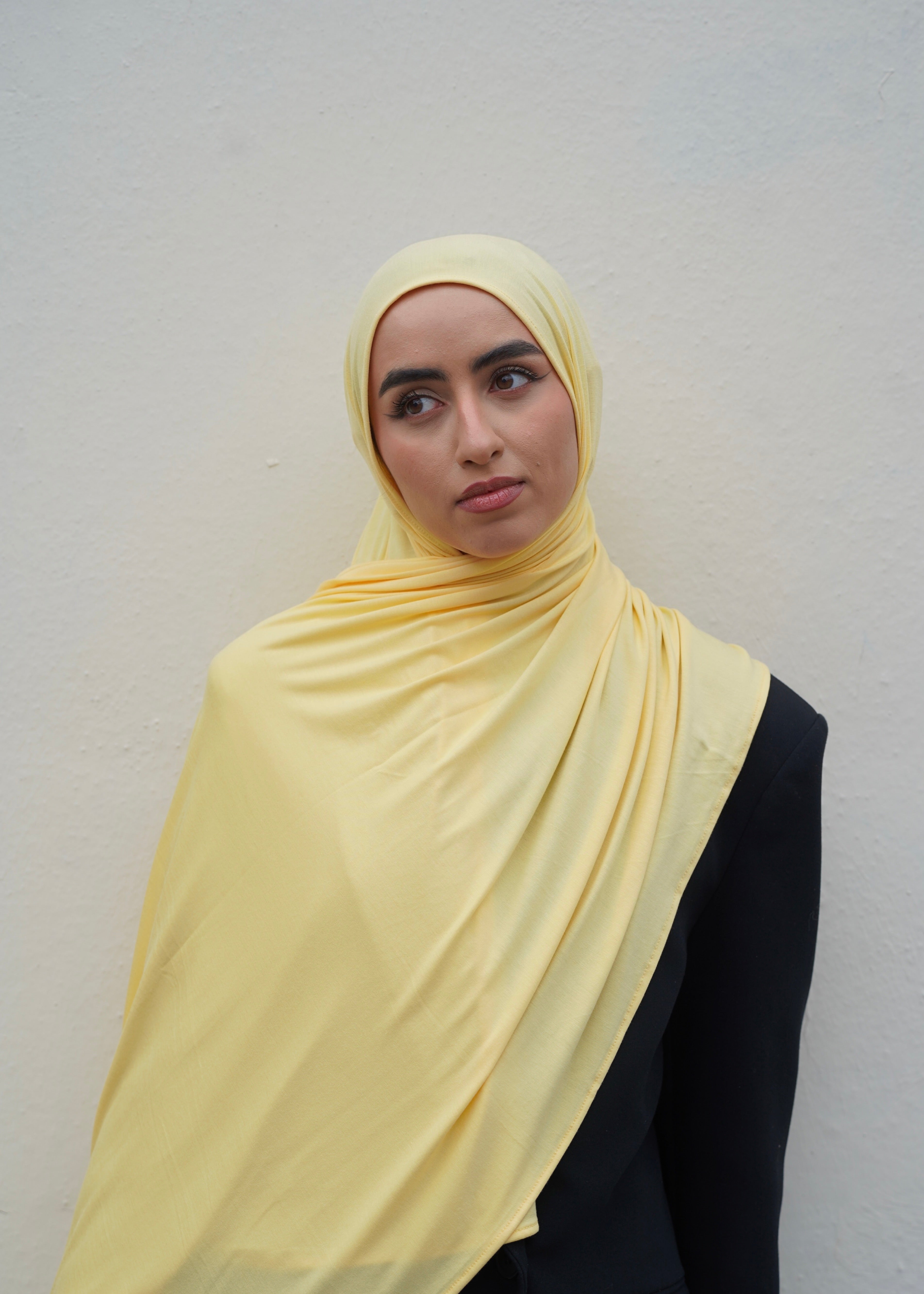 Pastel Yellow Bamboo Jersey Hijab