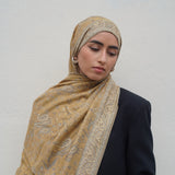 Pashmina Jacquard Scarf - Garnet Red