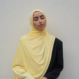 Pastel Yellow Bamboo Jersey Hijab