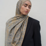 Pashmina Jacquard Scarf - Garnet Red