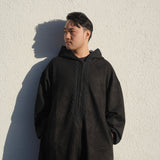 Premium Djellaba aus Velour Schwarz