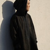 Premium Djellaba aus Velour Schwarz