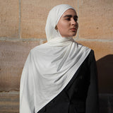 Snow White Bamboo Jersey Hijab
