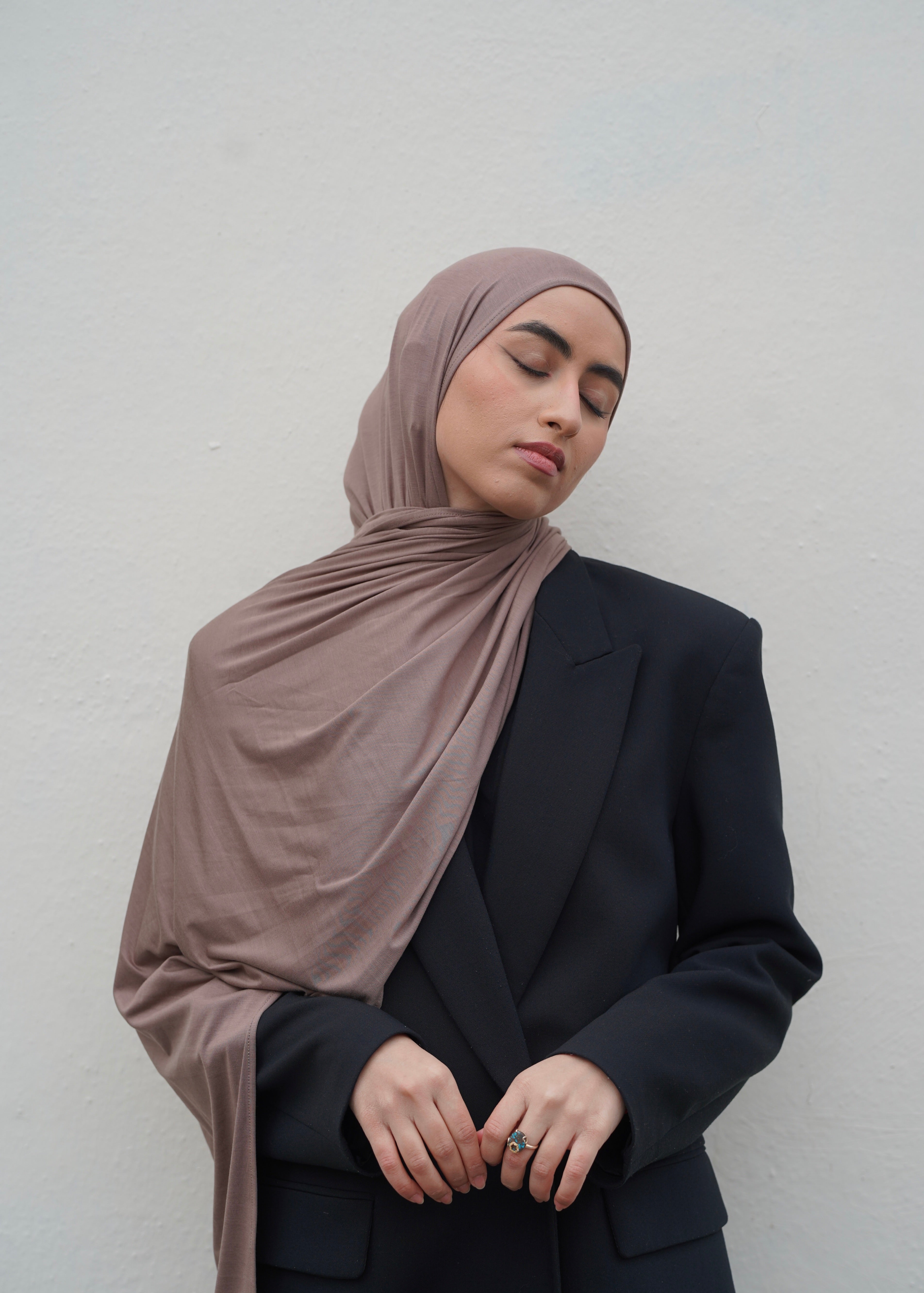 Taupe Bamboo Jersey Hijab