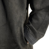 Premium Djellaba aus Velour Schwarz