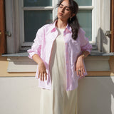 Gestreiftes Damenhemd - Rosa