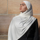 Snow White Bamboo Jersey Hijab