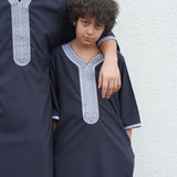 North African Qamis Dunkelblau Kids