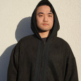 Premium Djellaba aus Velour Schwarz