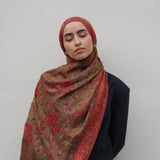 Pashmina Jacquard Scarf - Garnet Red