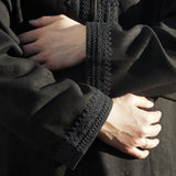 Premium Djellaba aus Velour Schwarz