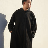 Premium Djellaba aus Velour Schwarz