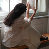 Gestreiftes Damenhemd - Beige