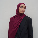 Maroon Red Bamboo Jersey Hijab