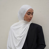 Snow White Bamboo Jersey Hijab