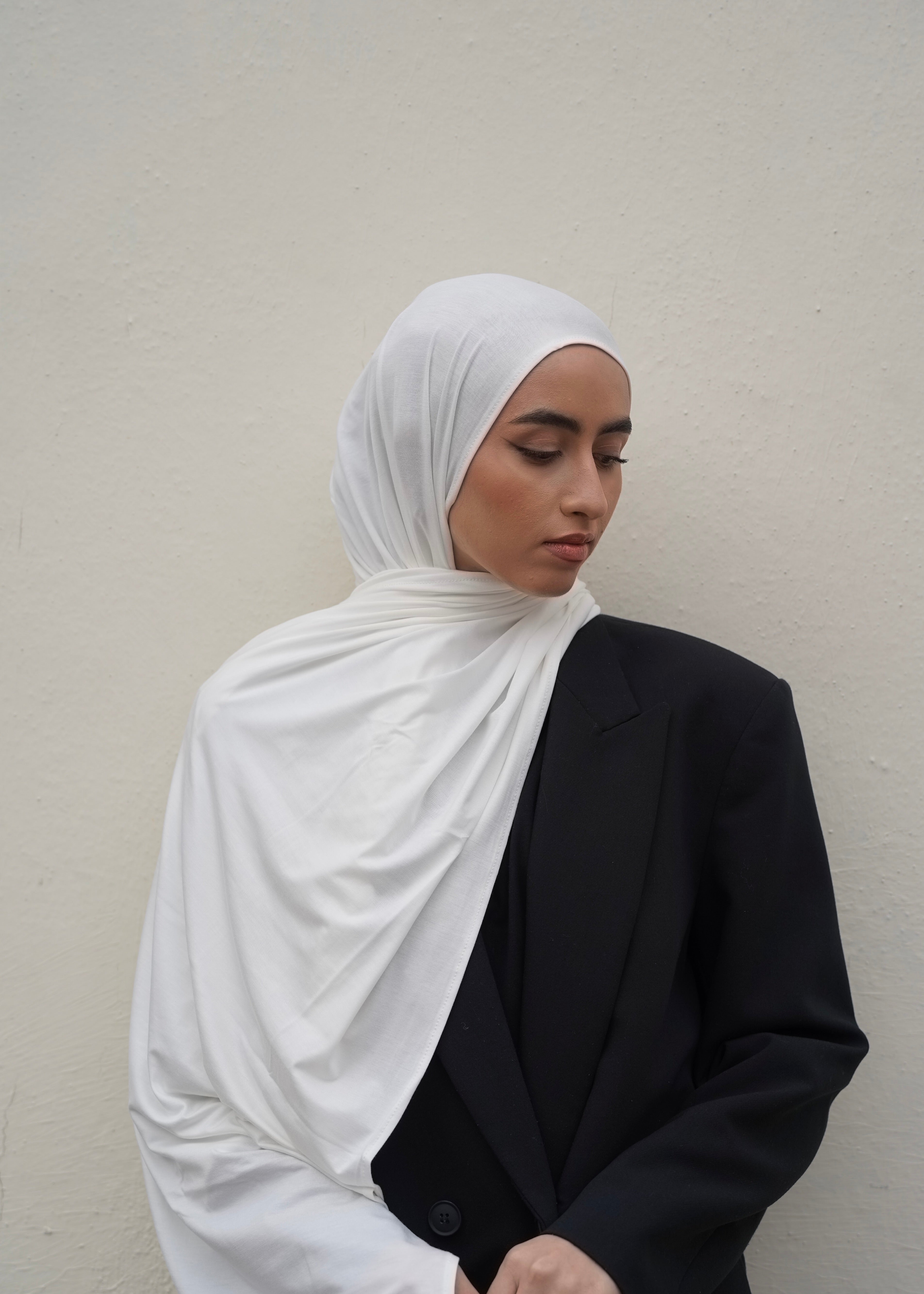 Snow White Bamboo Jersey Hijab