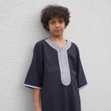 North African Qamis Dunkelblau Kids