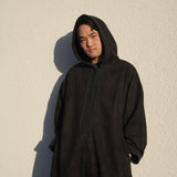 Premium Djellaba aus Velour Schwarz