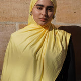 Pastel Yellow Bamboo Jersey Hijab