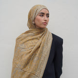 Pashmina Jacquard Scarf - Garnet Red