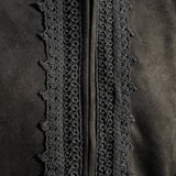 Premium Djellaba aus Velour Schwarz