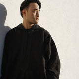 Premium Djellaba aus Velour Schwarz