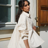 Gestreiftes Damenhemd - Beige