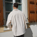 Gestreiftes Herrenhemd - Beige