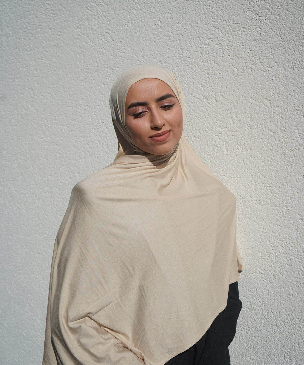 Creme Beige Bamboo Jersey Hijab