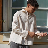 Gestreiftes Herrenhemd - Beige