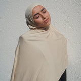 Creme Beige Bamboo Jersey Hijab