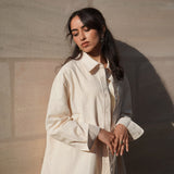 Gestreiftes Damenhemd - Beige