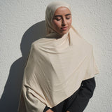Creme Beige Bamboo Jersey Hijab
