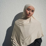 Creme Beige Bamboo Jersey Hijab
