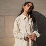 Gestreiftes Damenhemd - Beige