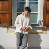 Gestreiftes Herrenhemd - Beige