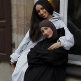 Hoodie Abayah aus Baumwolle Schwarz
