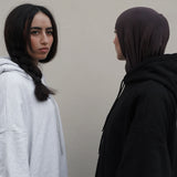 Hoodie Abayah aus Baumwolle Schwarz