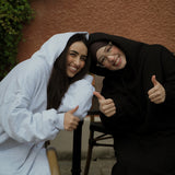 Hoodie Abayah aus Baumwolle Schwarz