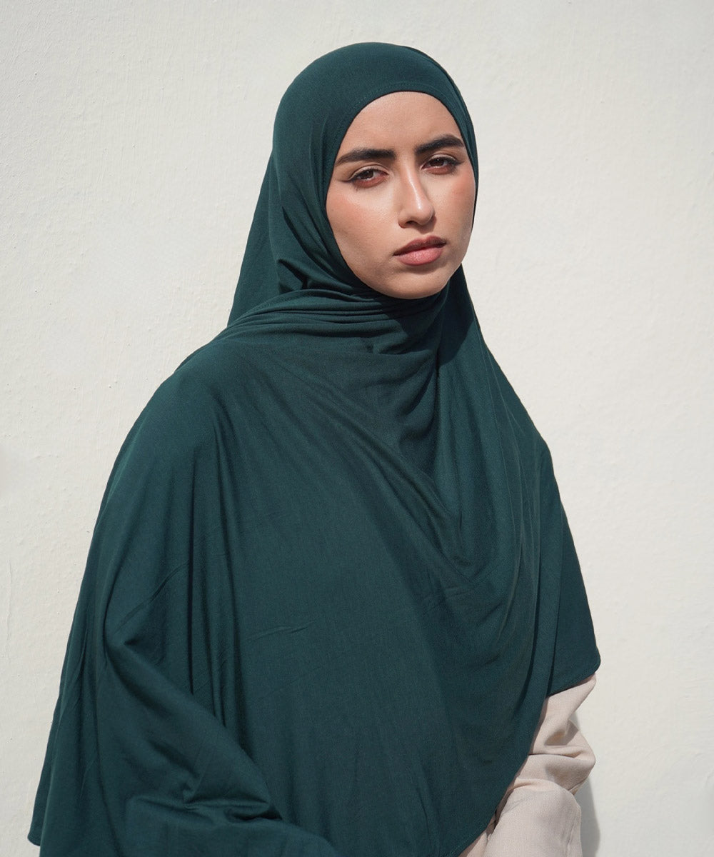 Midnight Green Bamboo Jersey Hijab