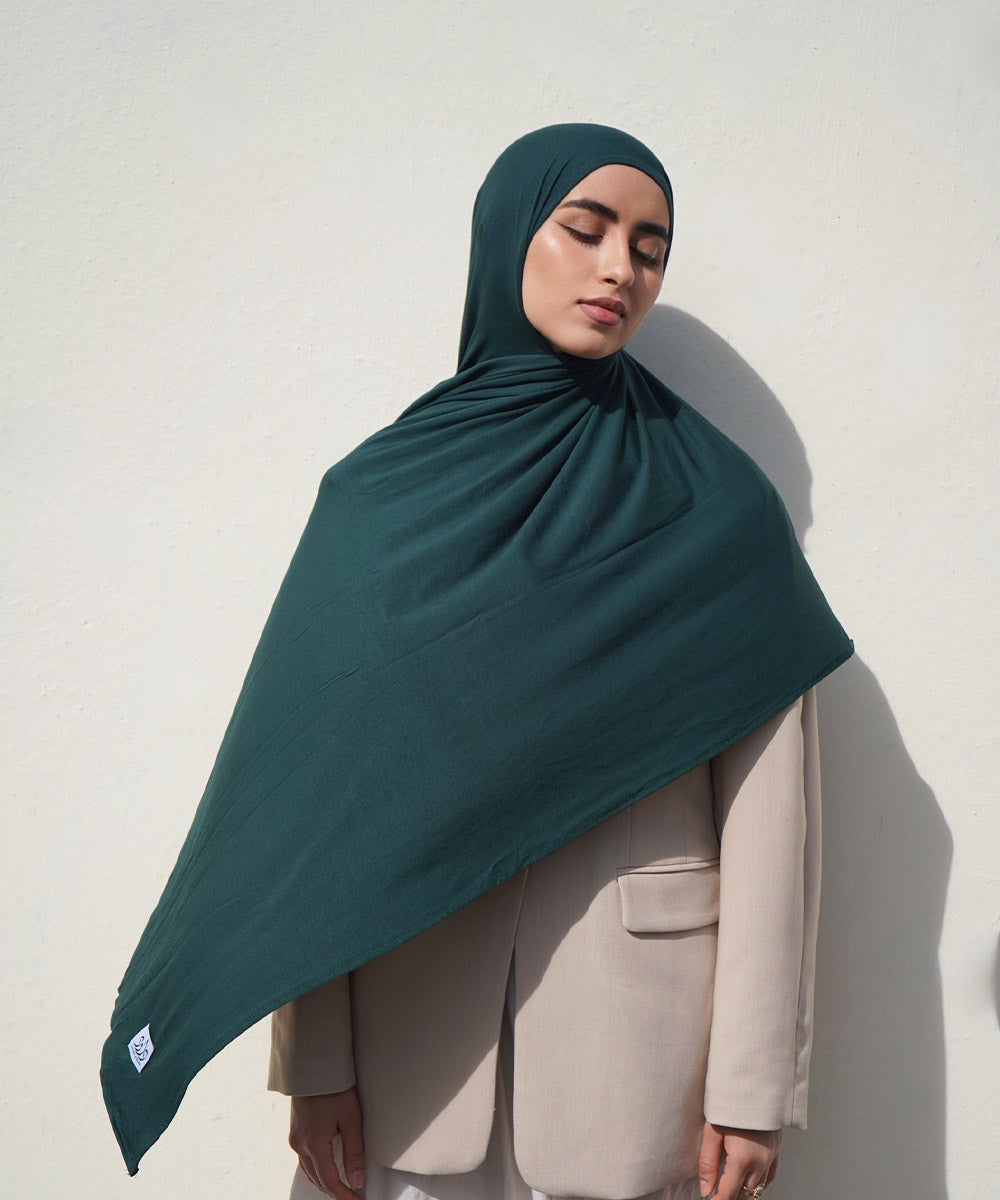 Midnight Green Bamboo Jersey Hijab