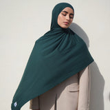Midnight Green Bamboo Jersey Hijab