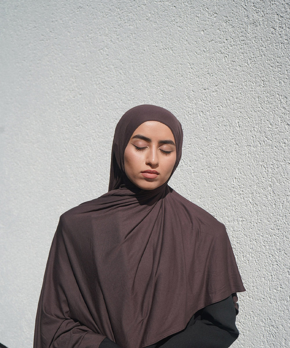 Autumn Plum Bamboo Jersey Hijab
