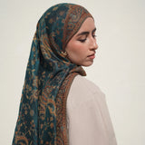 Pashmina Jacquard Scarf - Deep Ocean