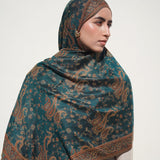 Pashmina Jacquard Scarf - Deep Ocean